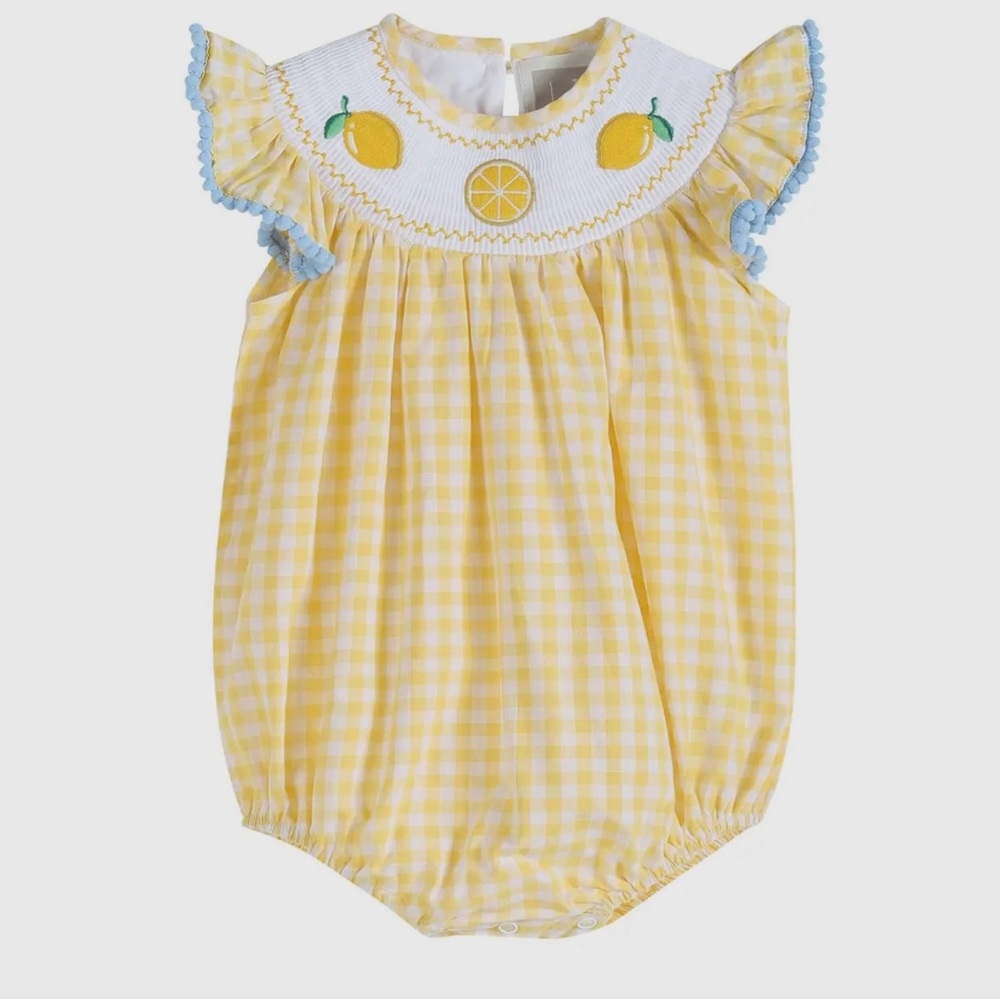 Yellow Gingham Lemon Bodysuit